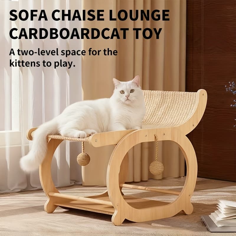 TEMU Cat Scratcher And Cats Scratch Pad With Cats Couch Scratcher, 2-in-1 Scratching Lounge And Bed - Multi-level Cat House With Cozy Hammock, Upgraded Wood Base And Durable Cardboard Sofa