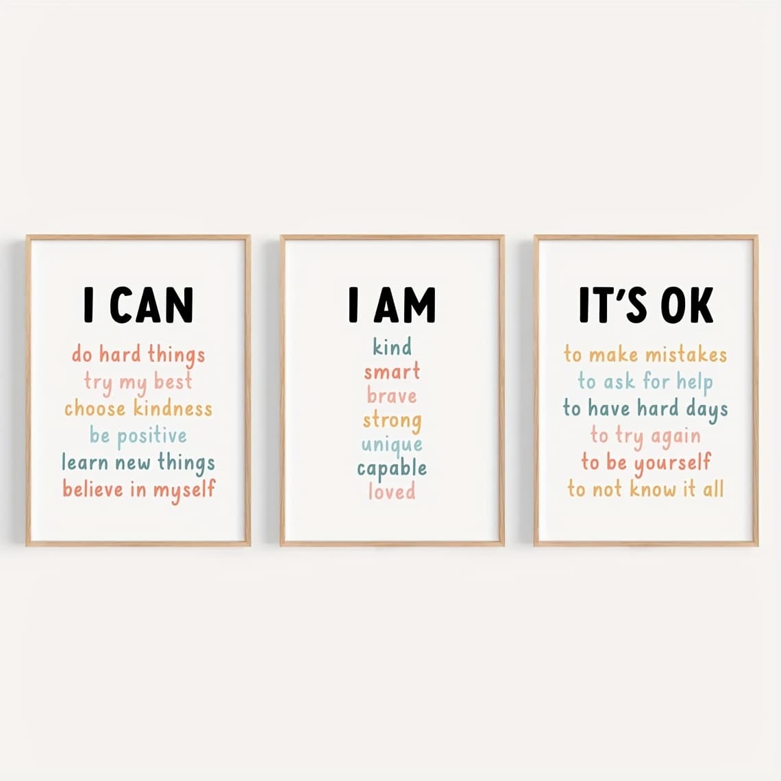 TEMU 2d Flat, 2d Flat, Bundle Of 3 Affirmations, Daily Wall Art For , Can Motivational Phrases, Classroom Decoration Set, Unframed 8x10 Inches