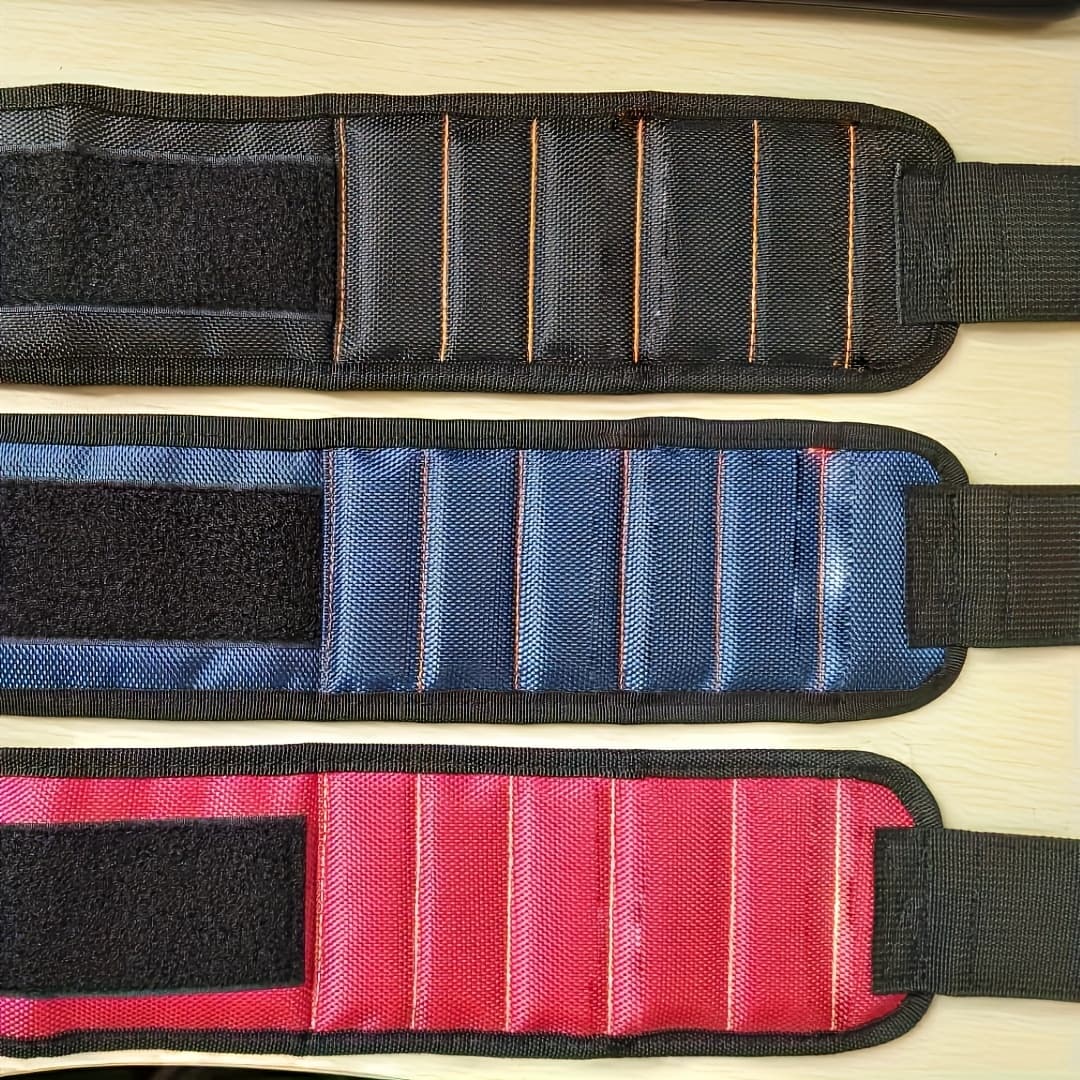 TEMU Set Of 3 Magnetic Wristbands For Tools - Portable Storage For Electricians, Screwdrivers, And Drill Additions
