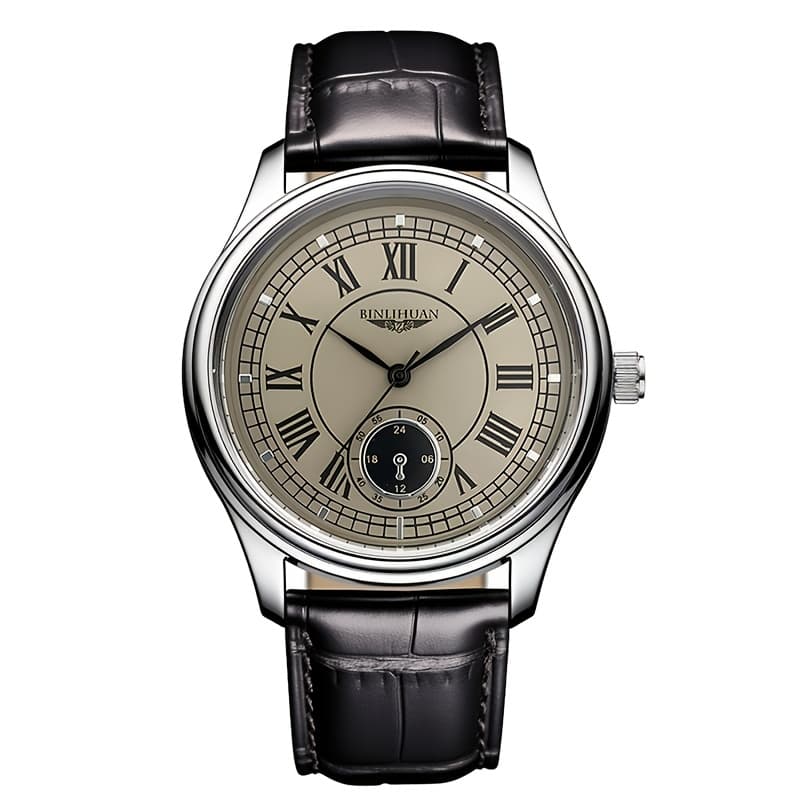 TEMU Men's Fashion Casual Watch, Quartz Business Watch With Roman Numeral Dial Display, Stylish Faux Leather Strap Watch, Small Dial Not Work, Not Box