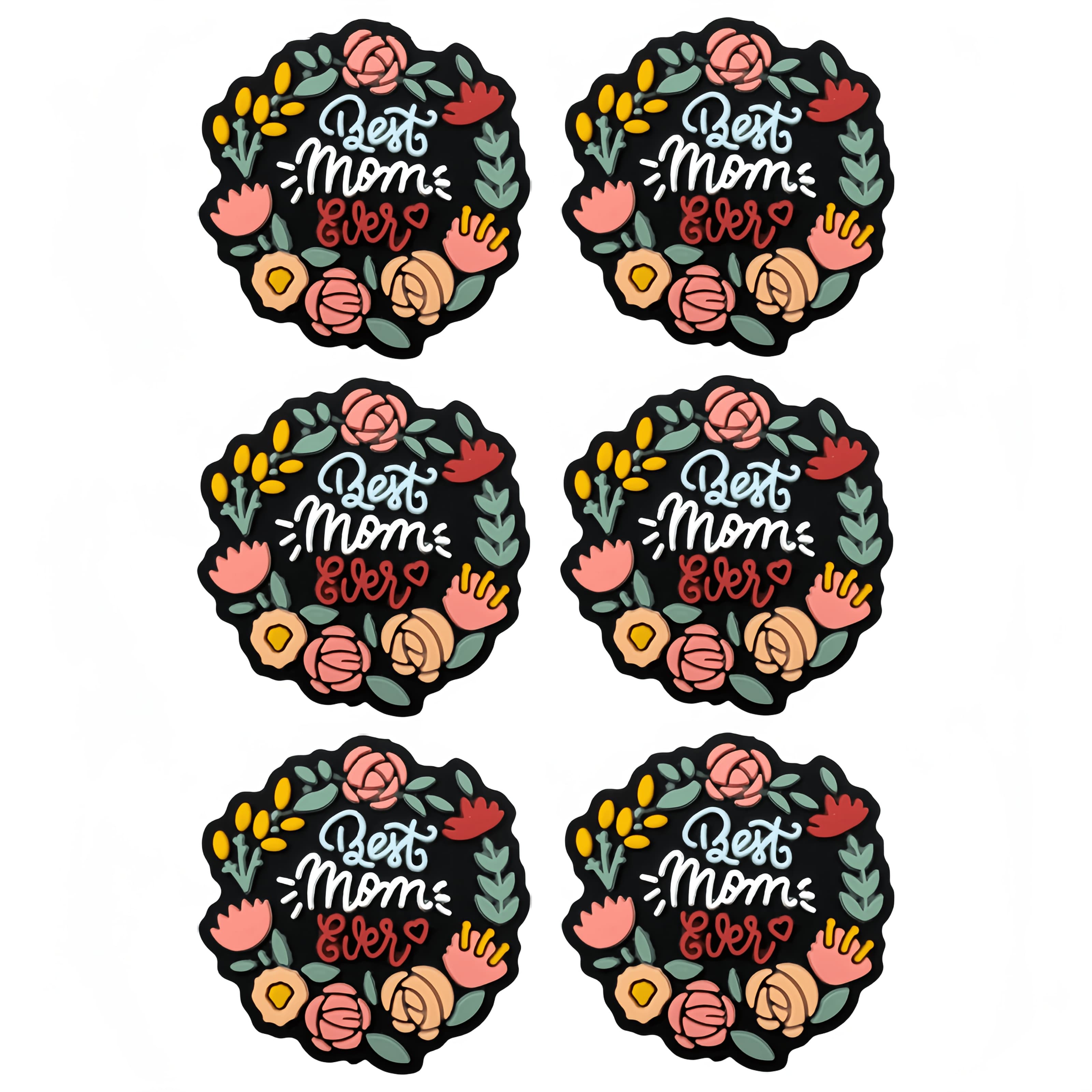TEMU 6pcs " Ever" Silicone Beads Perfect For Beading Pens, Diy Keychain Charms, Accessories Handcraft - Craft Decorative Beads