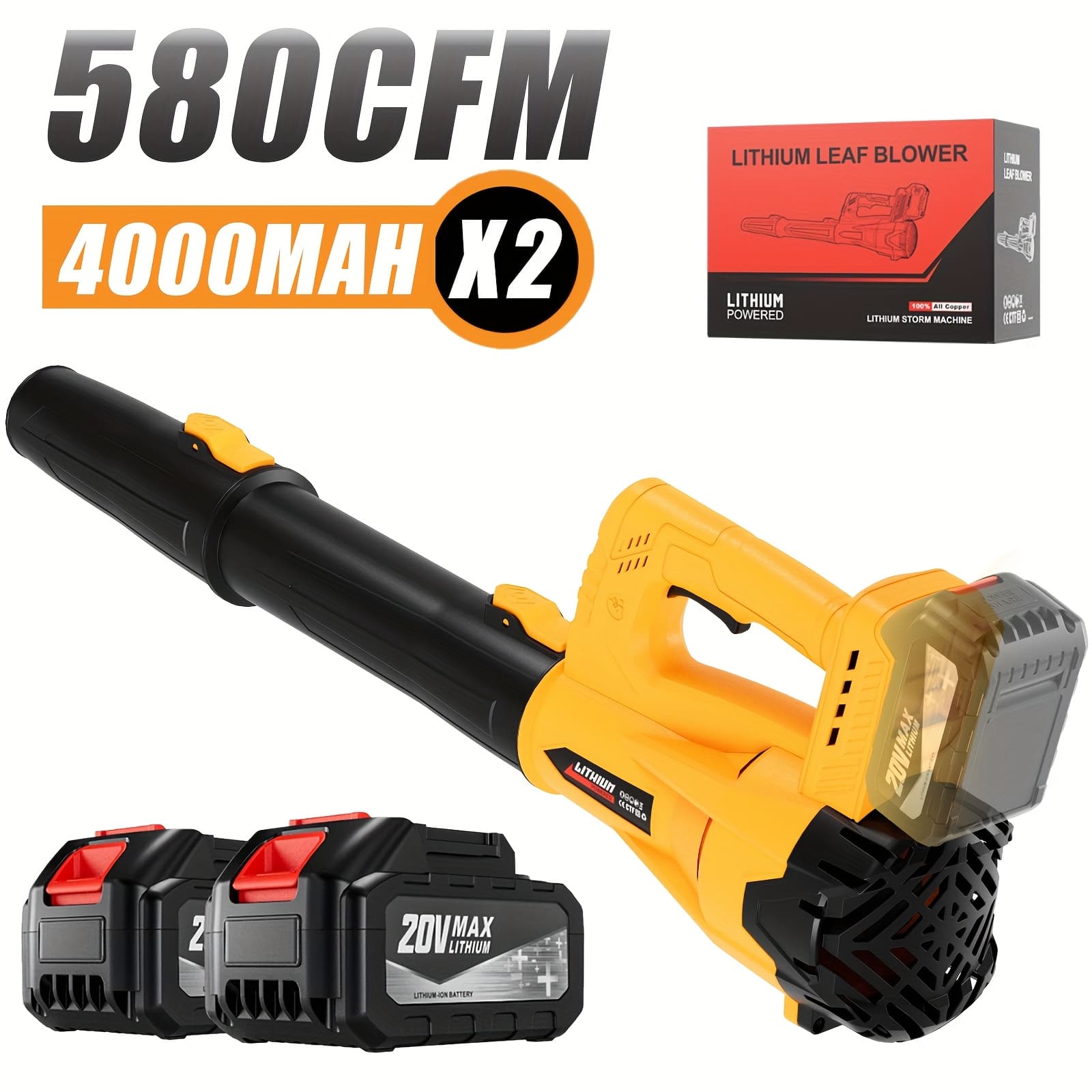 TEMU Cordless Snow/leaf Blower -160mph , Lightweight, With 2000/4000mah Batteries And Charger. Very Suitable For Lawn, Yard, Terrace, And Cleaning, A For Families.ideal /father's Day Gift