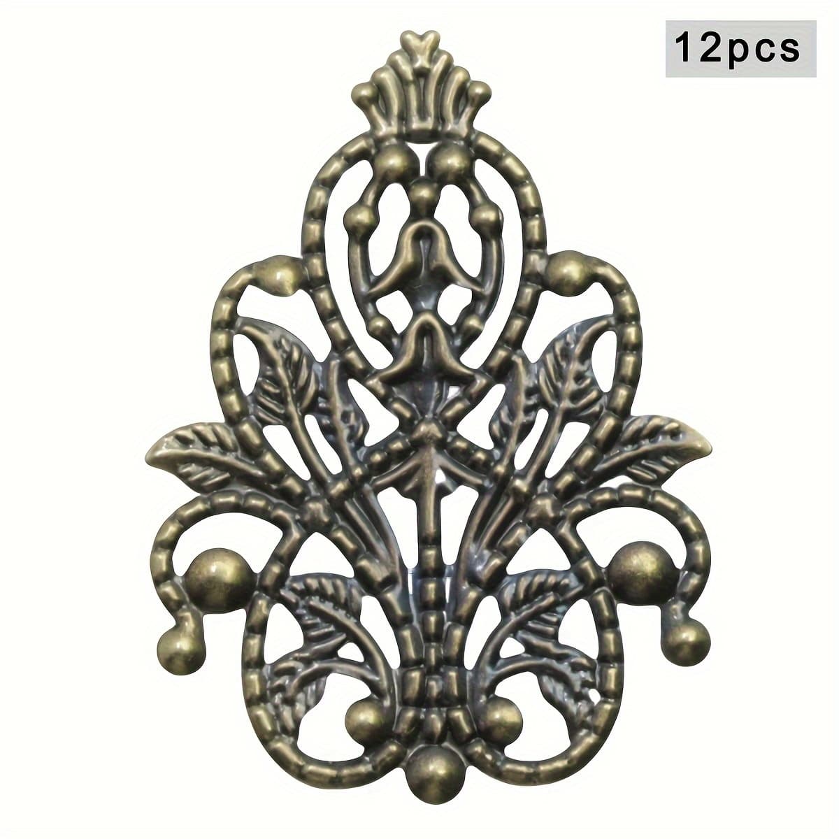 TEMU 12pcs 36x48mm Hollow Floral Retro Diy Album Decorative Corner Flower Ornaments Decorative Accessories