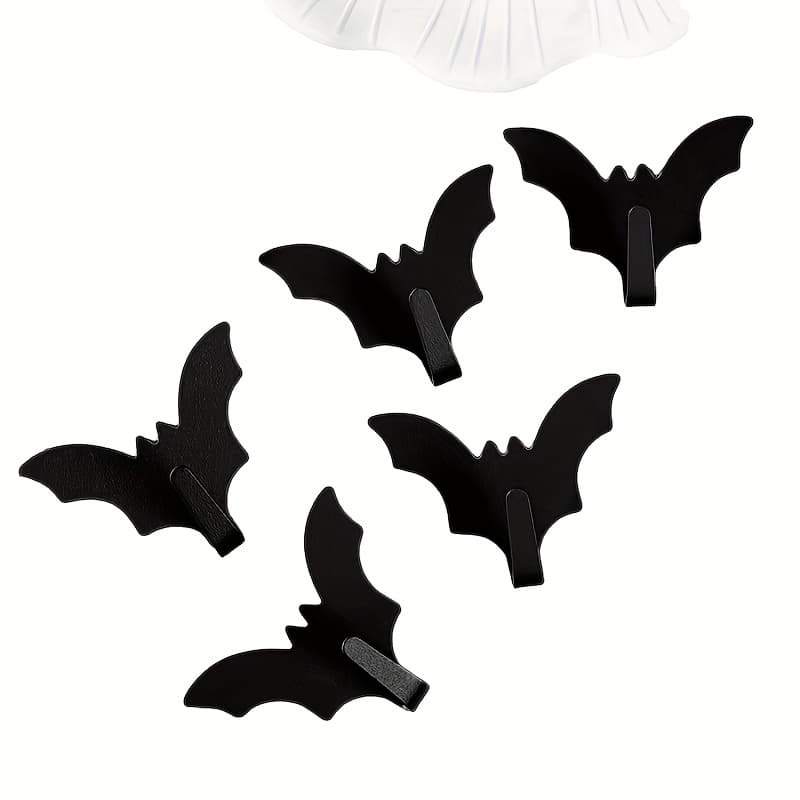 TEMU 5pcs Hooks | No-drill Adhesive Wall Hooks For Bathroom, Kitchen, And Coat Room | Ideal For Halloween, Universal, Fall, Winter Decorations