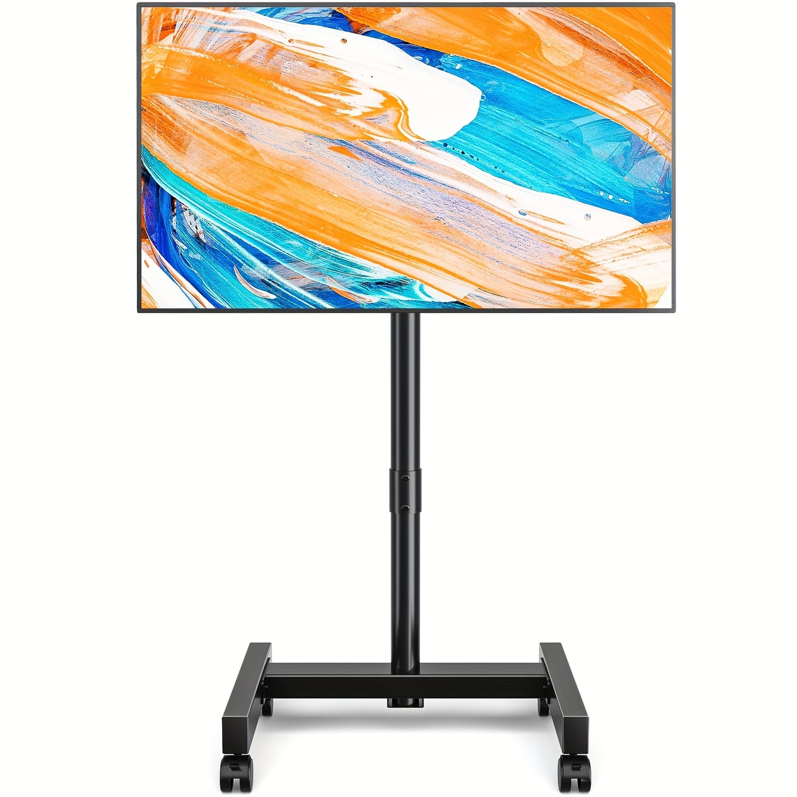 TEMU 5rcom Rolling Tv Stand, Mobile Tv Cart For 20-50 Inch Flat Curved Tv With Tilting And Rotating