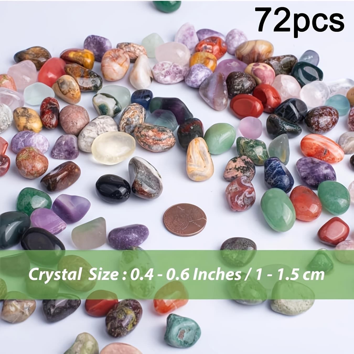 TEMU 72pcs Polished Stone Set - Hand Natural Polished Crystals Bulk For Home Decoration Landscaping