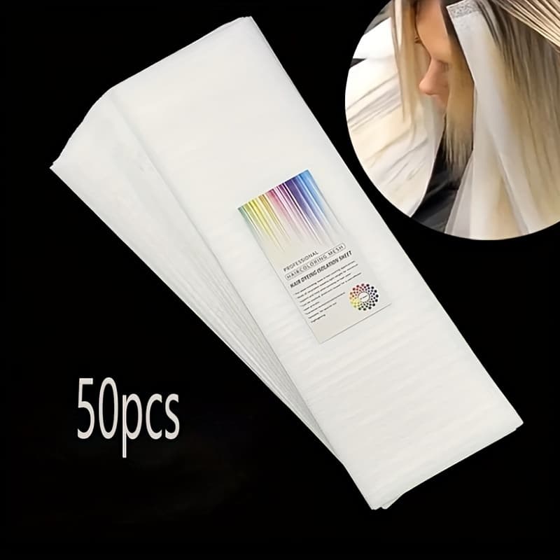 TEMU 50pcs Professional Hair Dye Foil Sheets - Heat Resistant, Reusable & Easy To Clean For Salon-quality Styling At Home