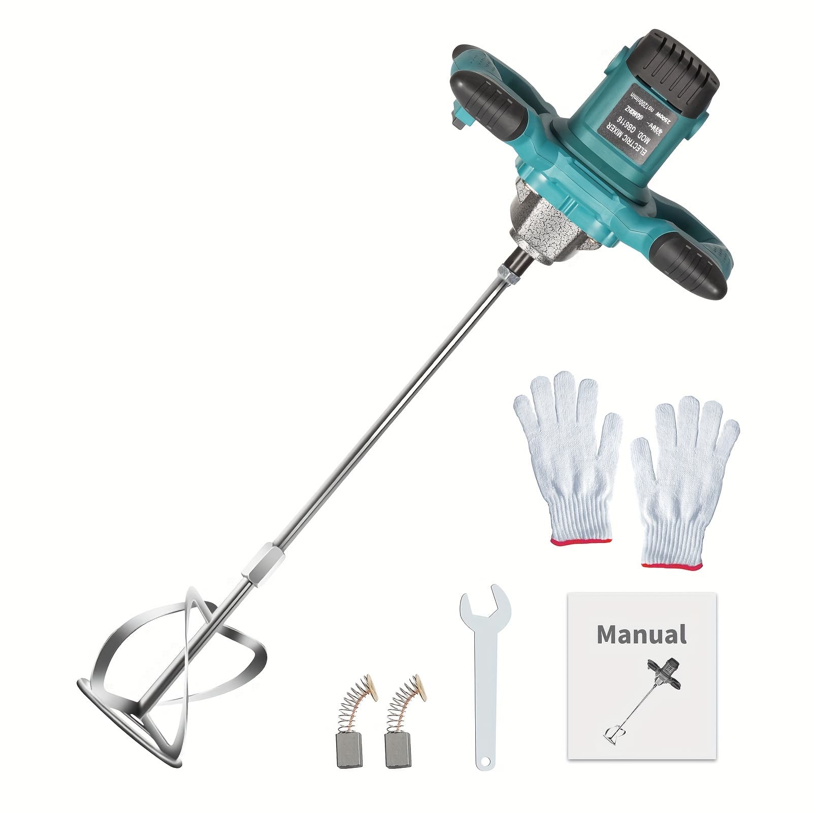 TEMU 2500w Handheld Electric Mixer 6 Speed Adjustable Paint Putty Cement Concrete Mixing Machine, Portable Mud And Concrete Master - Durable 110v Mixer For Mixing Mud, Cement, Mortar, Paint,