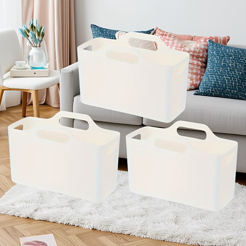 TEMU 1/2/3 Pieces Of Open And Convenient Storage Basket Storage Box, Toiletries, Cleaning Supplies, Kitchen Supplies, And Clothes, Etc. Storage Basket, Storage Box