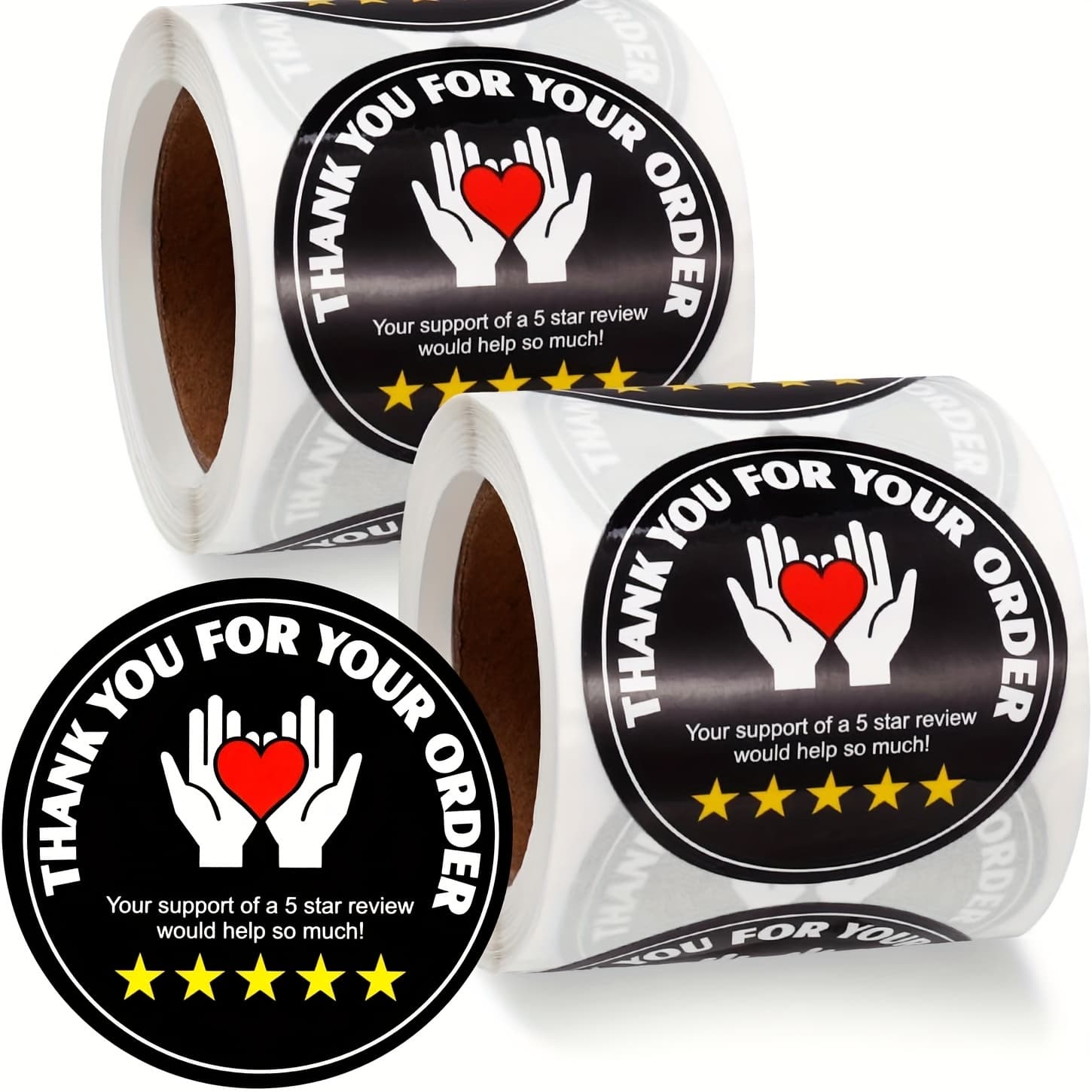 TEMU Thank You For Your Order Sticker 5-star Review Delivery Label Delivery Driver Accessories Food Delivery Tampering 5-star Rating Shopper Grocery
