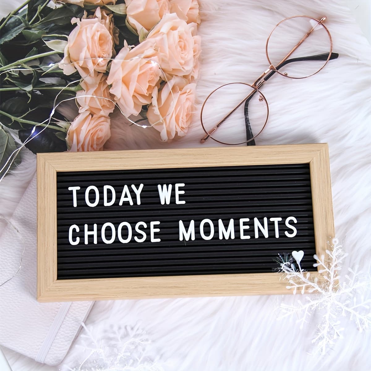 TEMU Small Felt Letter Board With 124 Letters And Symbols 10 X 5 Inch Mini Message Board With Wooden Frame Stand