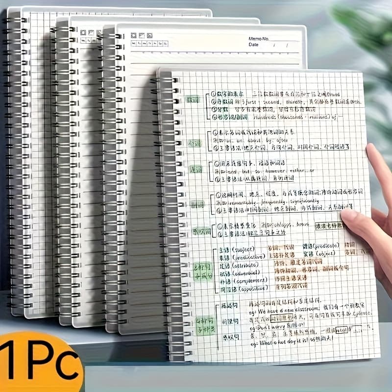 TEMU A 80-sheet 160-page A5 Grid Notebook, Made Of Thick Paper, Is A Beautiful A5 Spiral Notebook Suitable For Office, Notes, Sketching, Drafts, Agendas, Drawing, And Writing Supplies