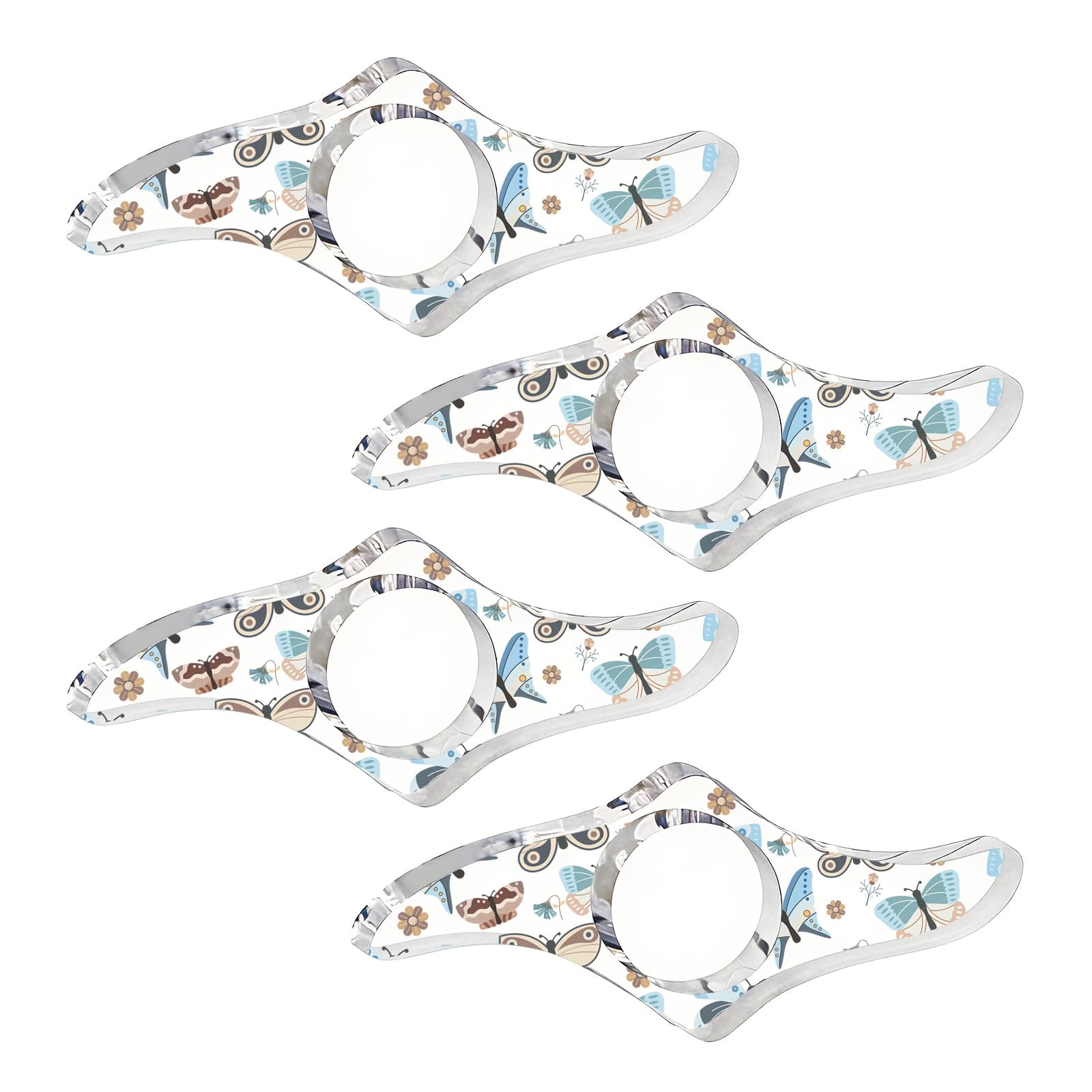 TEMU A Collection Of 4 Acrylic Bookmarks Featuring Butterflies And Flowers, With Thumb Rings, Great For Reading And Tea, Perfect , As Well As For Spring Celebrations And Garden Parties