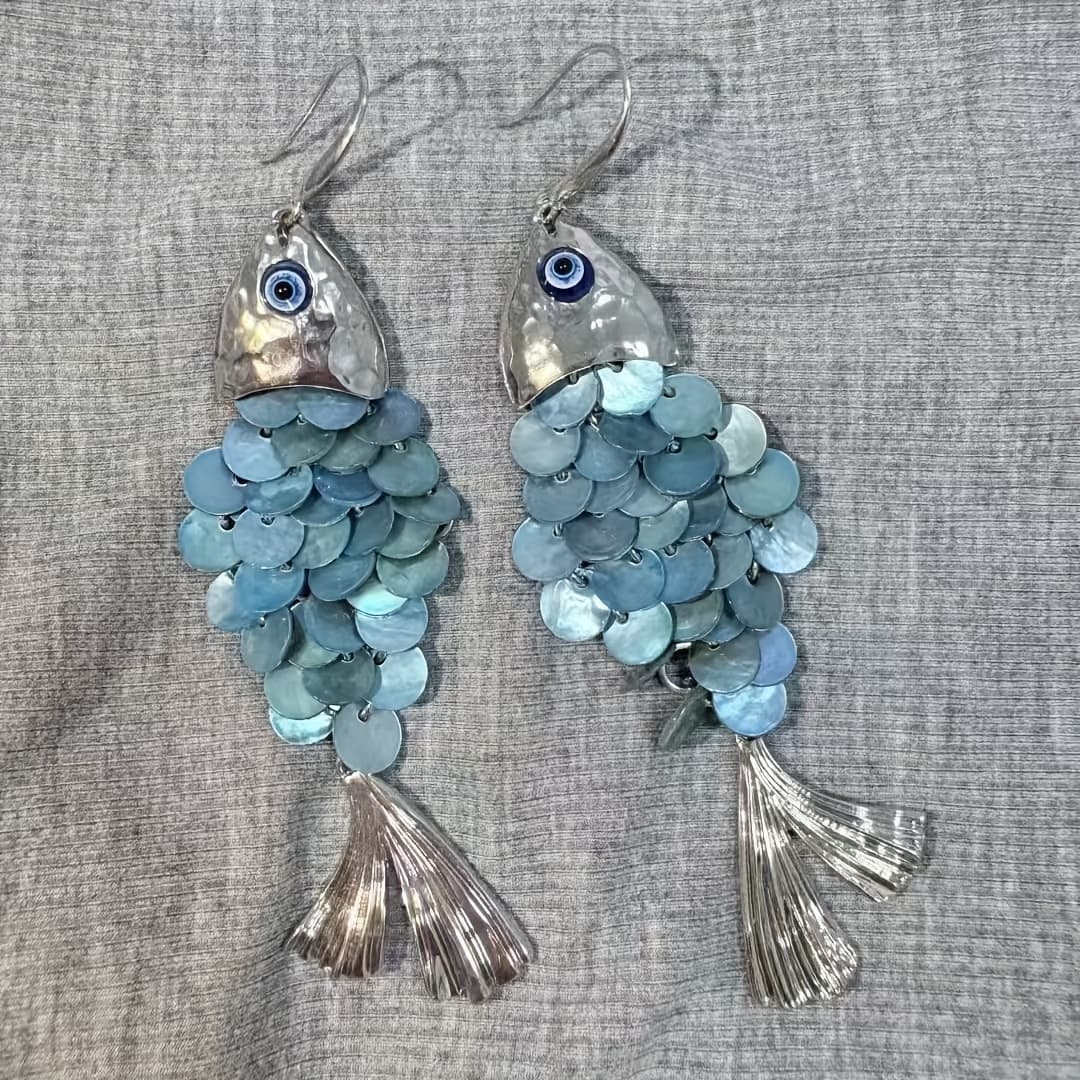 TEMU Summer Beach Retro Fish Scale Earrings, Fashionable And Versatile, Trendy And Design