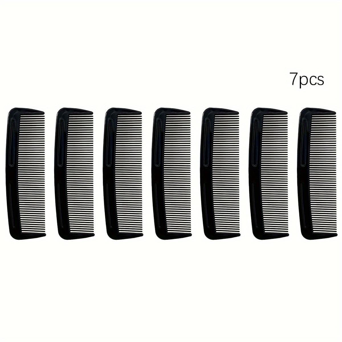 TEMU 7pcs Hair Combs Set Plastic Hair Comb For Women And Men, Small Plastic Comb Travel Comb Combs For Women Hair Styling Beard Comb For Men Barber (black)