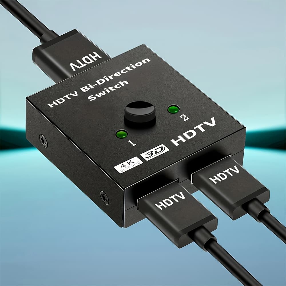 TEMU Hdtv Switch 4k@60hz, Hdtv Splitter 2.0 With 2.2 , 2-in-1 Out Ports, Supports 3d & Hdr For Ps5/4, And Monitor
