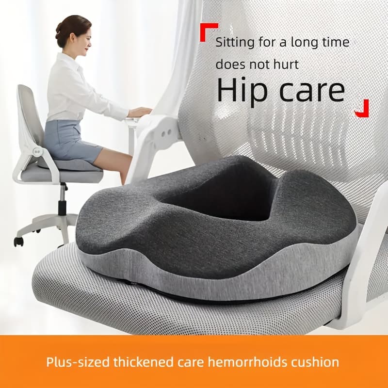 TEMU 1 Seat Cushion - Thickened Pillow For Car Seats, Office, School Sitting - Perfect For Office - Machine Washable, Grey