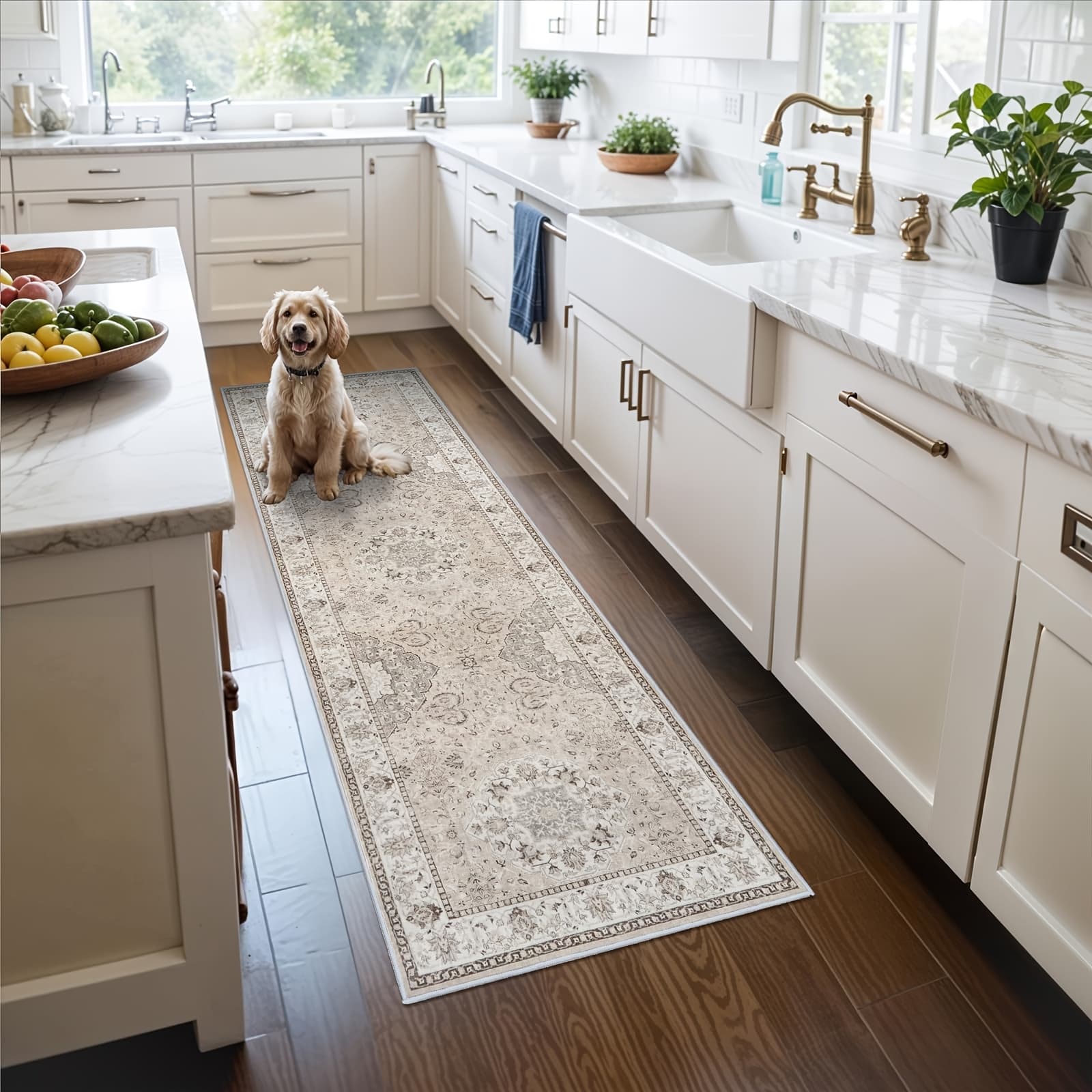 TEMU [pet-friendly] Non Slip Washable Faux Cashmere Kitchen Mat. Kitchen Mat. Floor Mats For Kitchen. Hallway. Door, Entryway, Kitchen Decor And Accessories