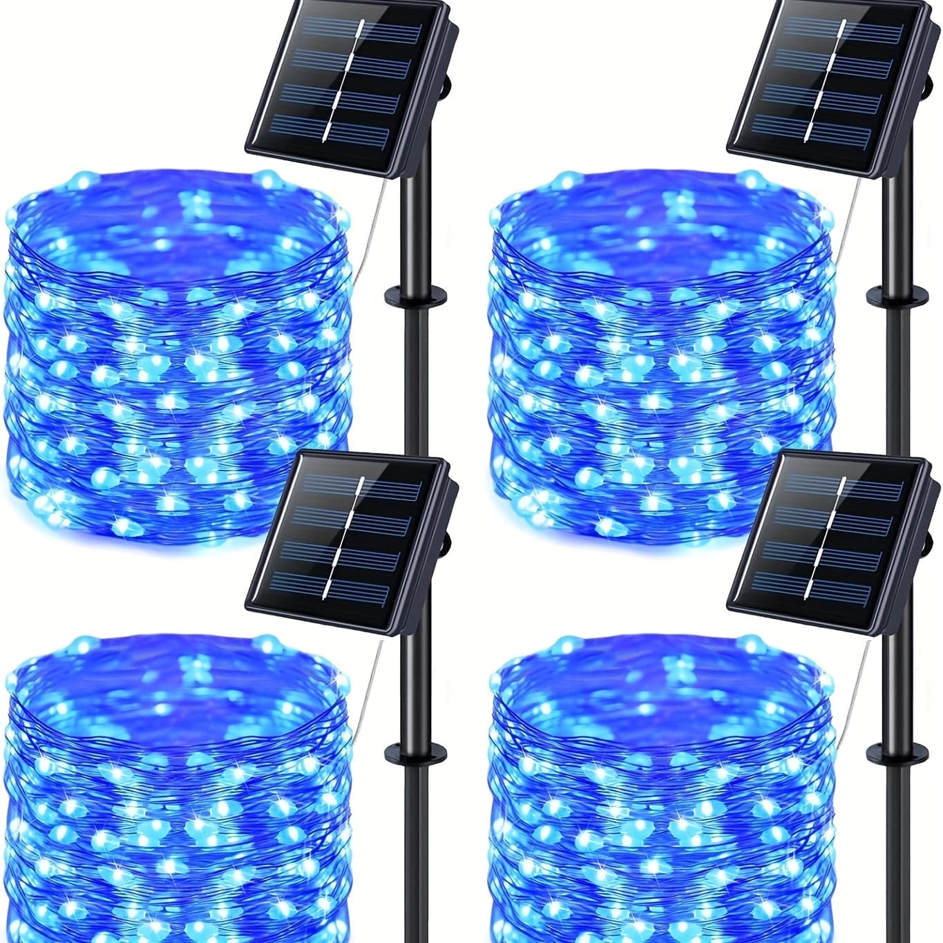 TEMU Christmas 4 Pack Outdoor Solar String Lights, Total 160ft 480 Led Solar Powered Fairy Lights With 8 , Christmas Trees Light For Patio Garden Party Backyard Wedding Decor, White
