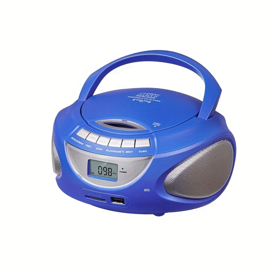 TEMU Versatile Cd Player With Dual Stereo Speakers, Am/fm Radio, Headphone Jack, Auxiliary Input, A-b Repeat Function, Usb And Tf Card , Mp3 Capabilities, Portable Boombox, Radio, And Wireless Speaker