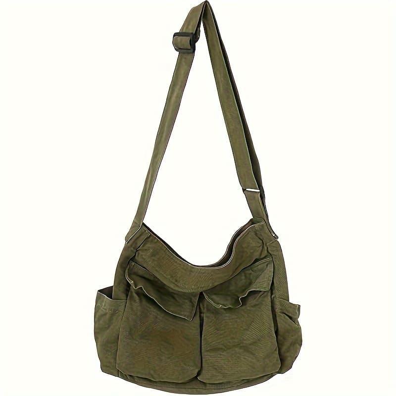 TEMU Retro Crossbody Bag Casual Travel Crossbody Bag Multi Pocket Shoulder Bag