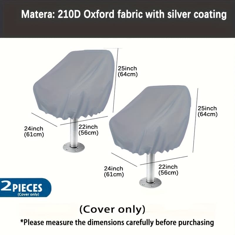 TEMU 2pcs Marine Seat Cover Set - For Pontoon & Captain Chairs, 6 Colors