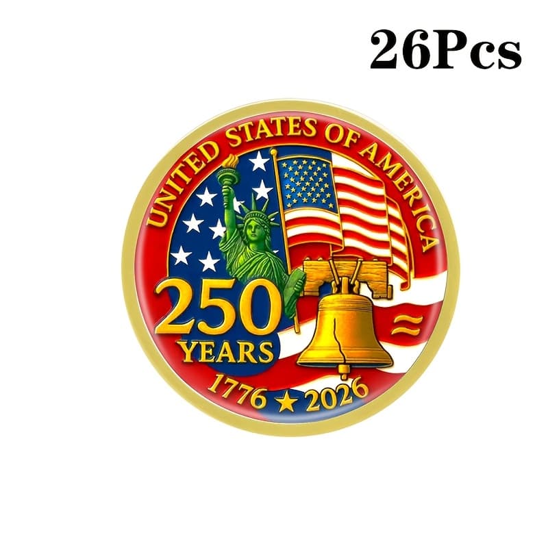 TEMU 26pcs American 250th Anniversary Of The Brooch Set, American Badges