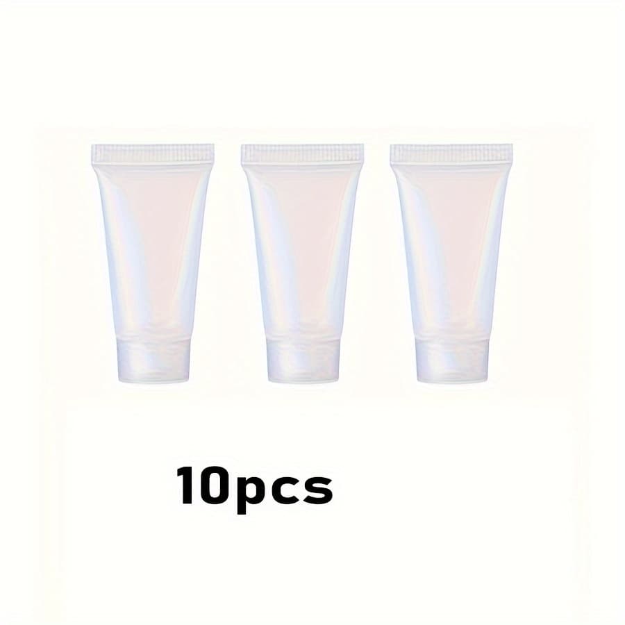 TEMU 10pcs (5/10ml) Refillable Empty Tubes, Cosmetic Containers With Screw-on Caps, Suitable For Lotion, Shower Gel, Shampoo, Cleanser, Cream, And More,