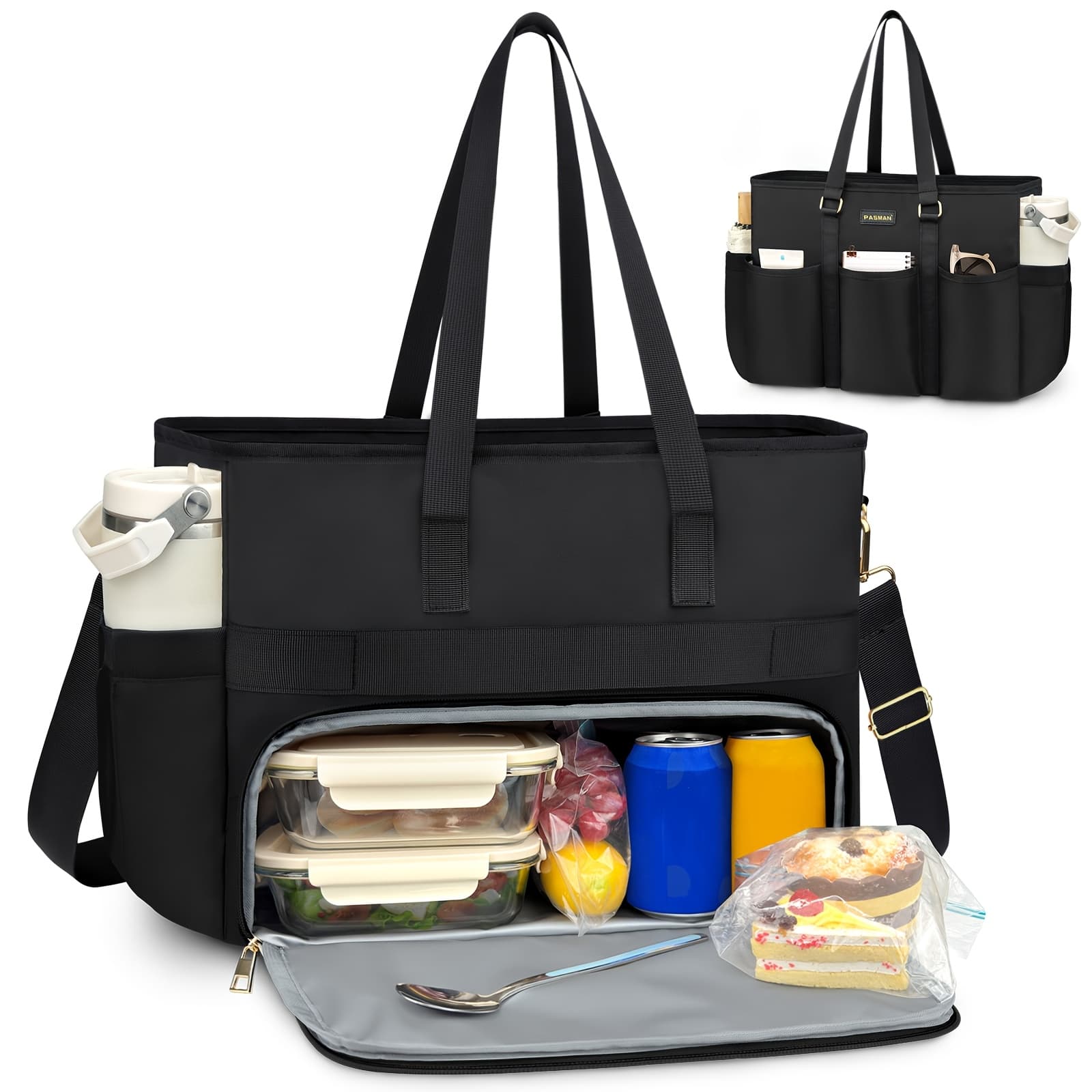TEMU Lunch Tote Bag For Women, Non-food Contact15.6 Inch Laptop Bag, With Large Cup Holder, Utility Professional Computer Bag, Work, Nurse, Non-