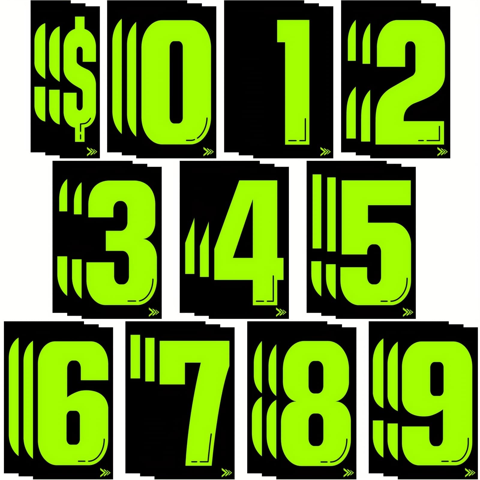 TEMU 33pcs 7 1/2 Vinyl Number Decals Large Windshield Pricing Stickers Supplies 0-9 Car Lot Pricing Numbers For Auto Vehicle Window