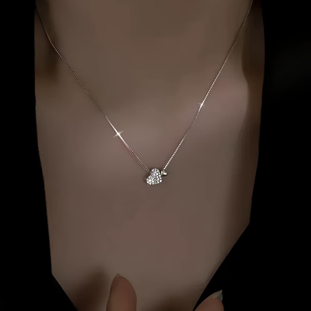 TEMU 1pc Women's Temperament Pendant Adjustable Necklace Clavicle Chain, Inlaid, Daily Wear, Women's Valentine's Day Gift