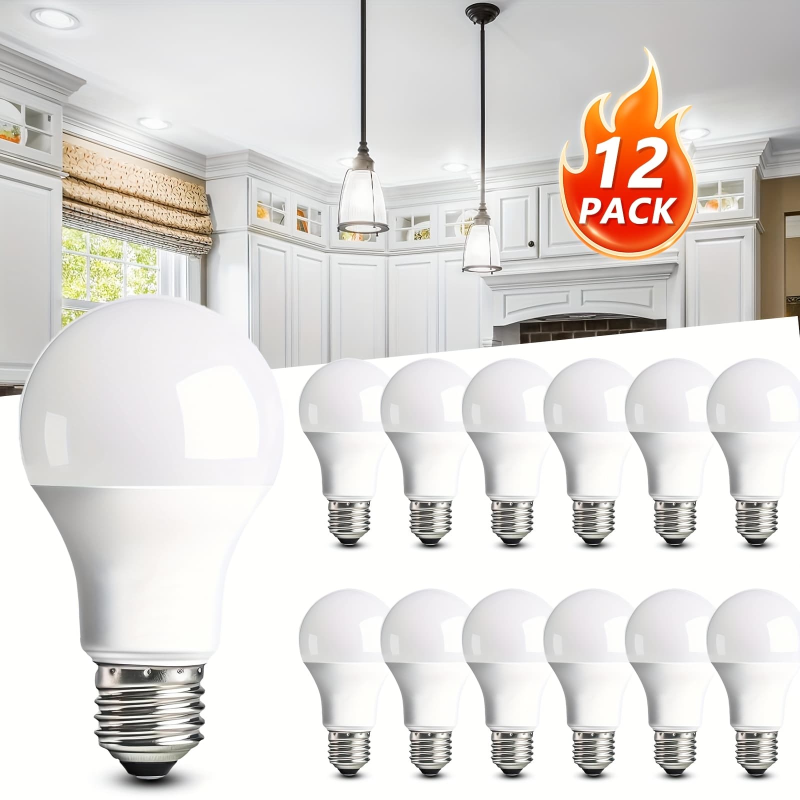 TEMU 100 Watt Equivalent Led Bulbs Daylight White 4500k/warm White 3000k, A19 Standard Bulbs, E26 Base, 1000 Lm, 14w Energy Saving, , Non-dimmable, 80+ Cri, For Living Room, Office 6/12/24pcs