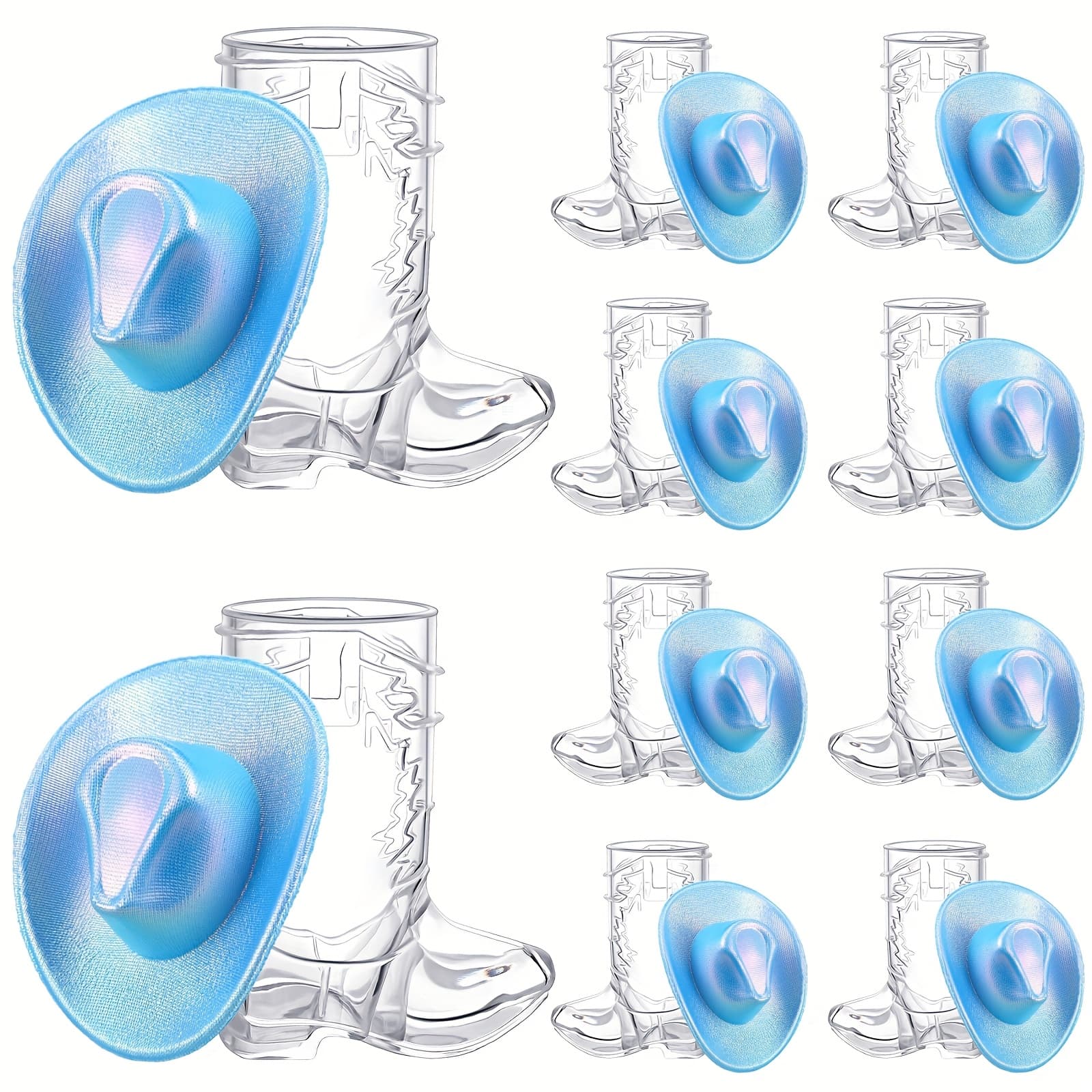 TEMU Set Of 20 Mini Hats For Western-themed Parties, Complete With Boot Shot Glasses