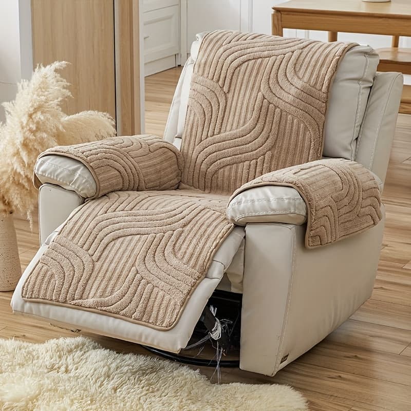 TEMU 1pc Luxury Faux Rabbit Single Sofa Cover, Suitable For Single Sofas, Pet-friendly, Non-slip Sofa Cover, Compatible With Sofas, For Use In Offices, Living Rooms, And Bedrooms