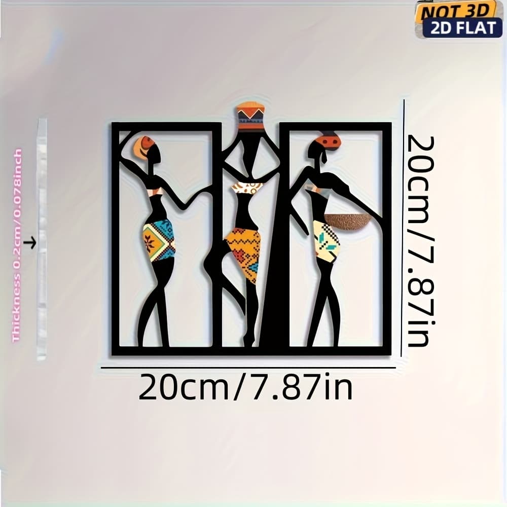 TEMU 2d Flat Printing, African Women Decorations, Ethnic Style Home Decor, Housewarming Gift, Acrylic Wall-hung Decorations Plaque And Ornaments
