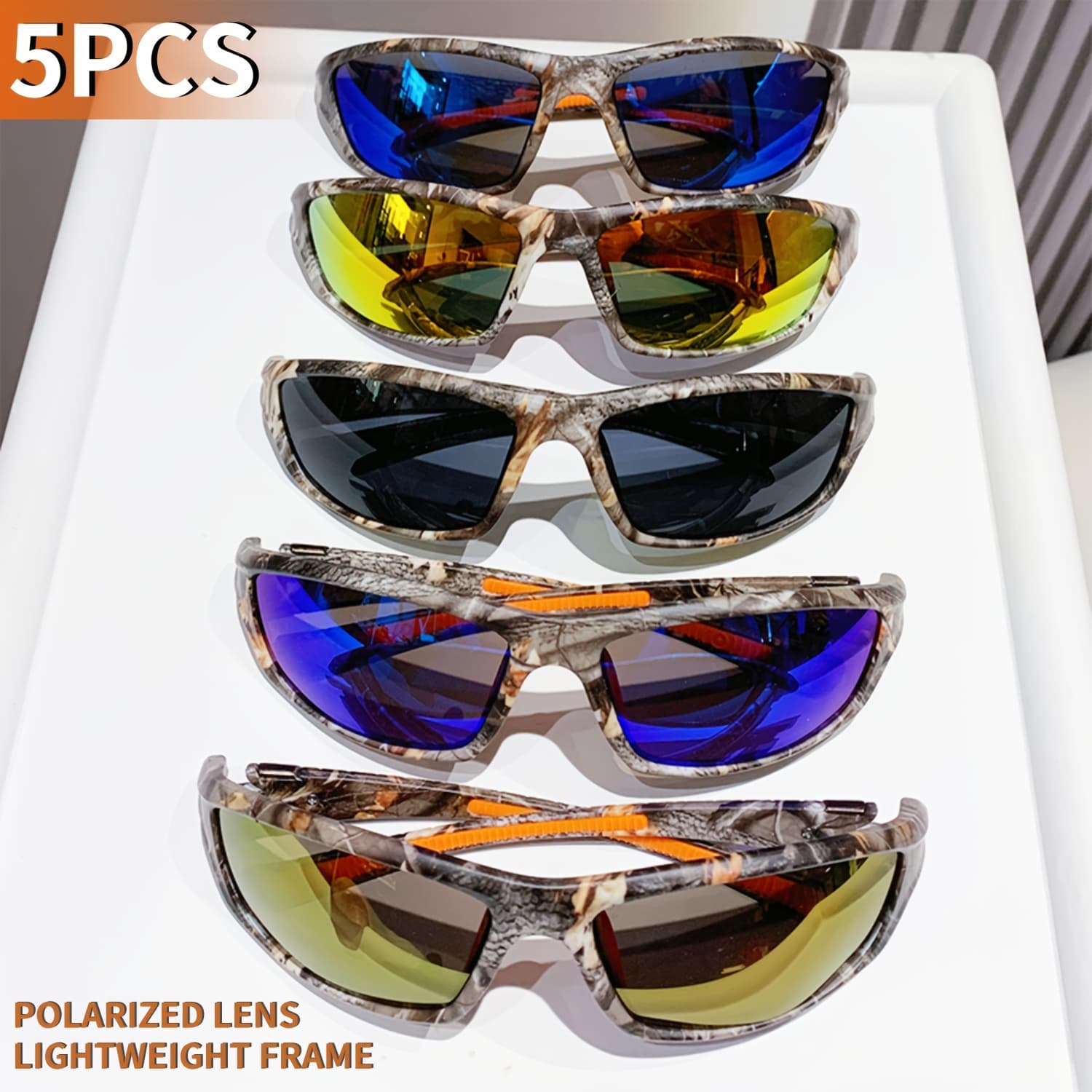 TEMU 5 Pairs Of Fashionable Polarized Men's And Women's Fashion Glasses, Suitable For Summer Cycling,, Leisure, Outdoor Fishing, Driving, Daily Commuting, Holiday Gifts