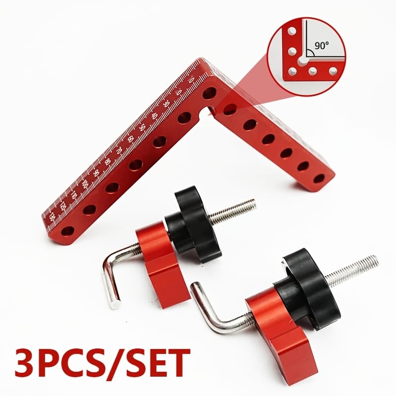 TEMU Set Of 3 Right Angle Clamps For Woodworking, Designed For Positioning At , Ideal For Cabinet Assembly, Measuring 140mm Or 5.51 Inches