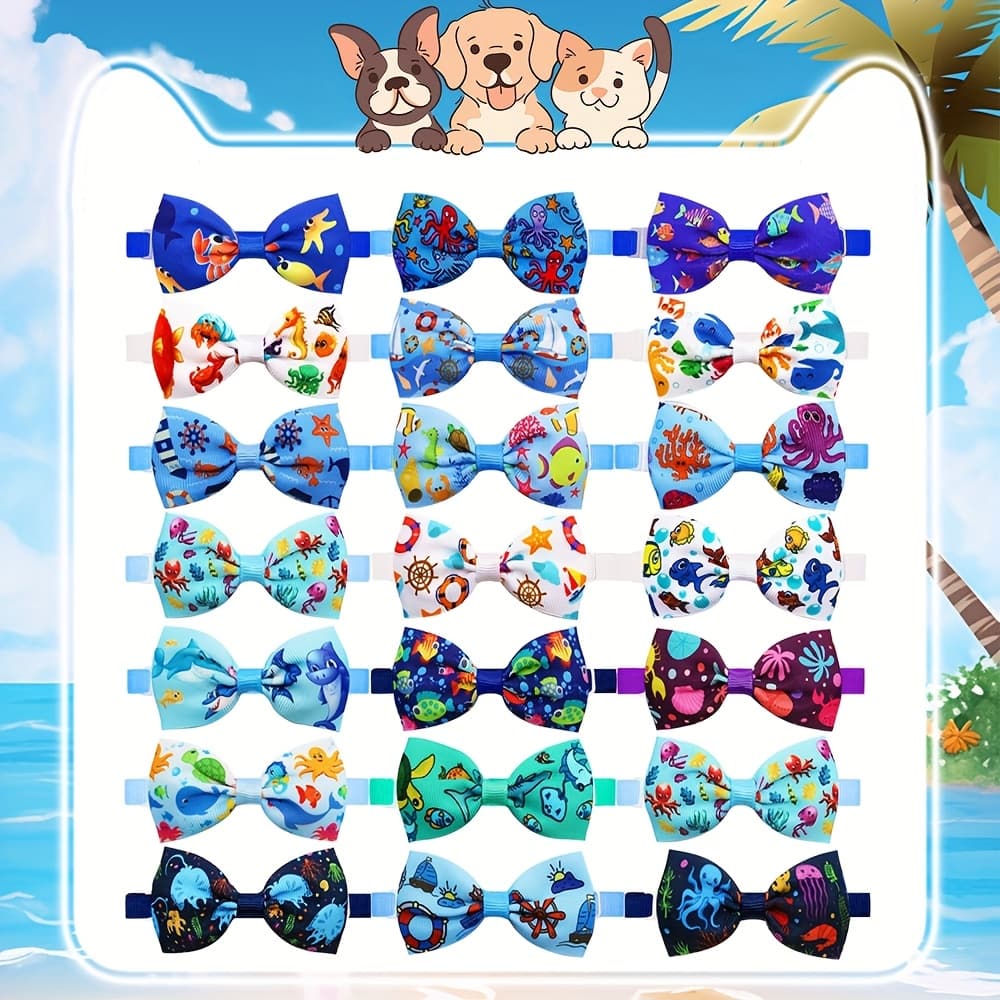 TEMU 10pcs Random Assortment Pet Bow Ties Bow Tie Pet Removable Bow Tie Decoration