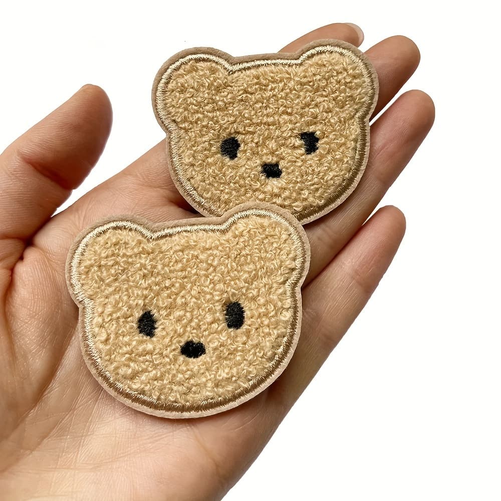 TEMU 10 Brown Bear Towel Cloth Stickers Decorative Patch Patches Without Backing Glue