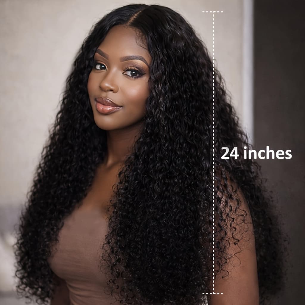 TEMU 24 Inch Deep Wave Lace Front Wig, Women's Hairpiece, Water Wave Wig, Women's Deep Wave Lace Wig, Suitable For Wigs For Parties