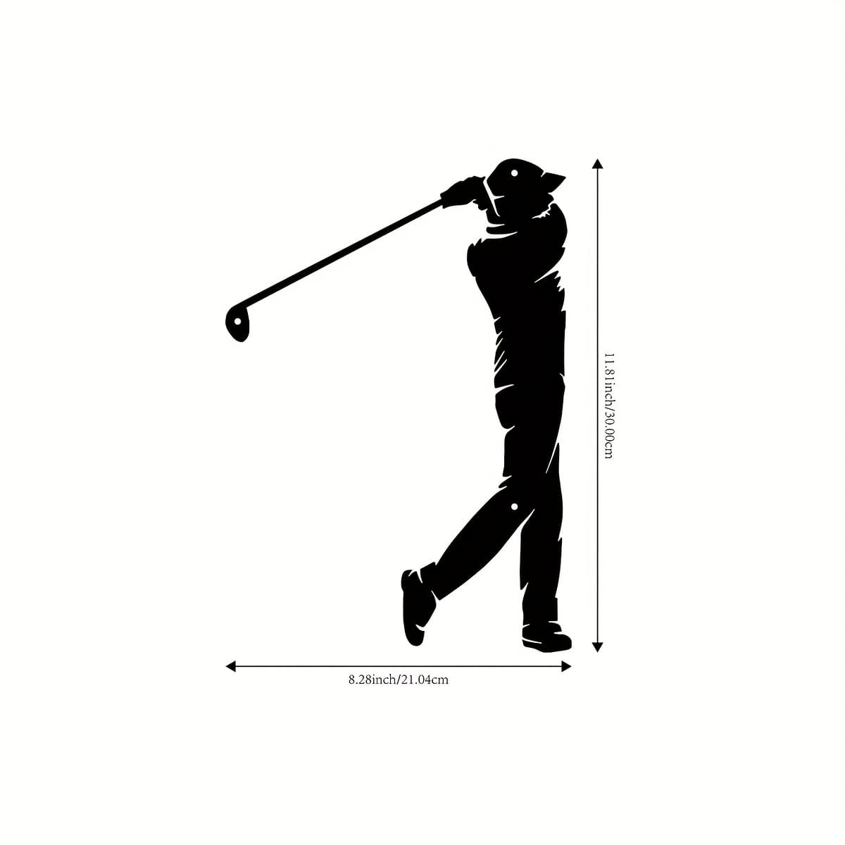 TEMU Stylish Metal Golfer Wall Art - Inch Iron Sculpture For Home &amp; Garden Decoration, Perfect For Patio, Balcony, Living Room - Multifunctional Indoor And Outdoor Hanging Decor