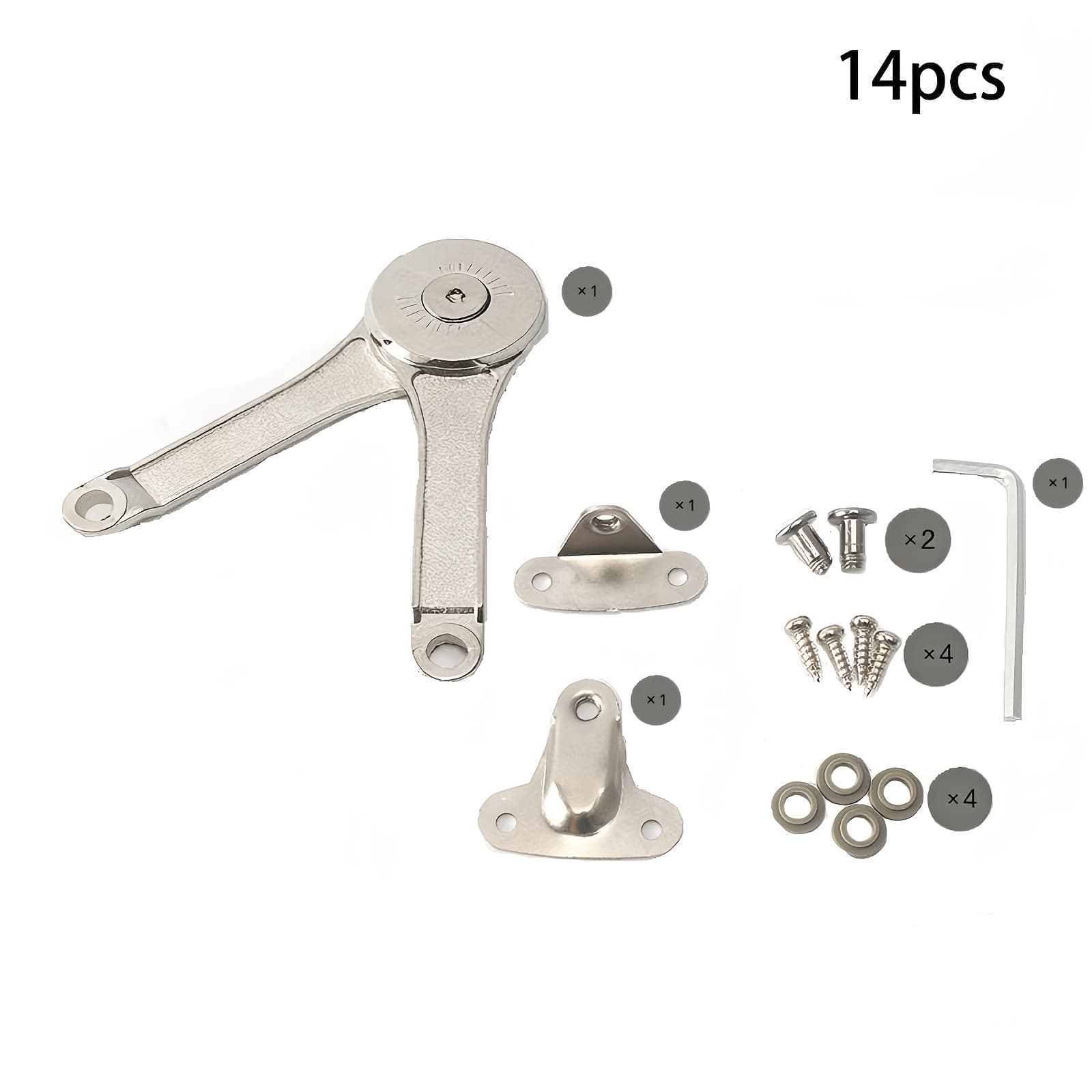TEMU 14pcs Set (including Installation Accessories) | Adjustable Lid Hinge For Small Wooden Toy Boxes And Chests | Made Of Alloy, Brushed Edges, , Flush Mount Installation