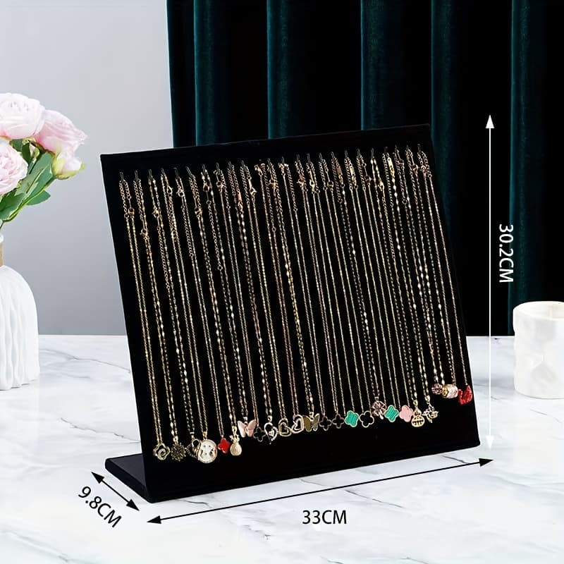 TEMU An Elegant Flannel Necklace And Bracelet Display Stand, Jewelry Hanger, And Necklace Board For Jewelry Display And Storage Props,