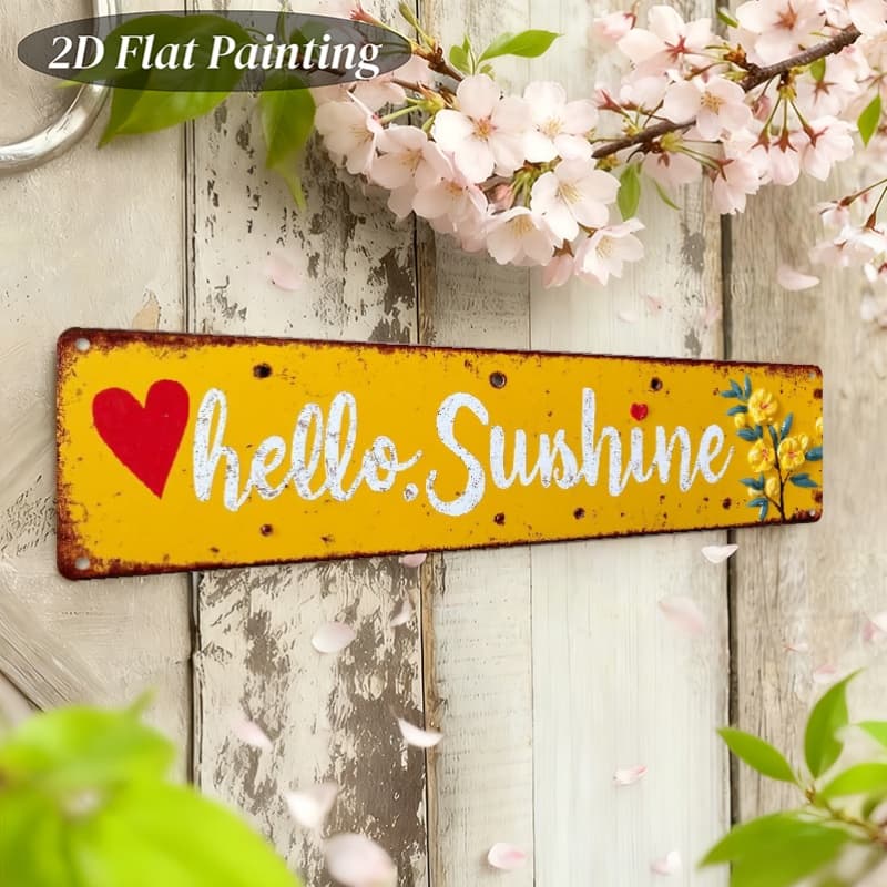 TEMU 2d Flat, 2d Flat - 1 Simple Metal Sign Vintage Wall Hanging, 16*4in, Ideal For Kitchen, Living Room, Entryway - No Wiring Needed, , Multipurpose Home Decor, Sturdy Structure, 2d Flat