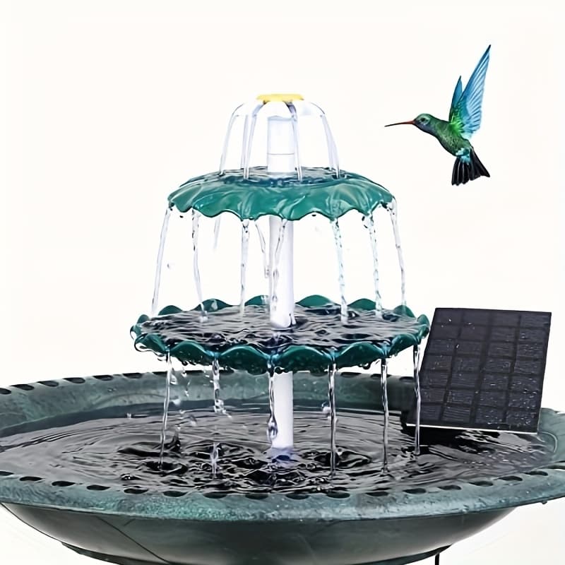 TEMU Solar Fountain, Water Feature Decoration, 6.5w Solar Fountain Pump, Ipx8 Solar Water Fountain, Three-layer Dark Water Fountain With , For Courtyard Decoration, Aquarium, , Lawn, Bird Bath