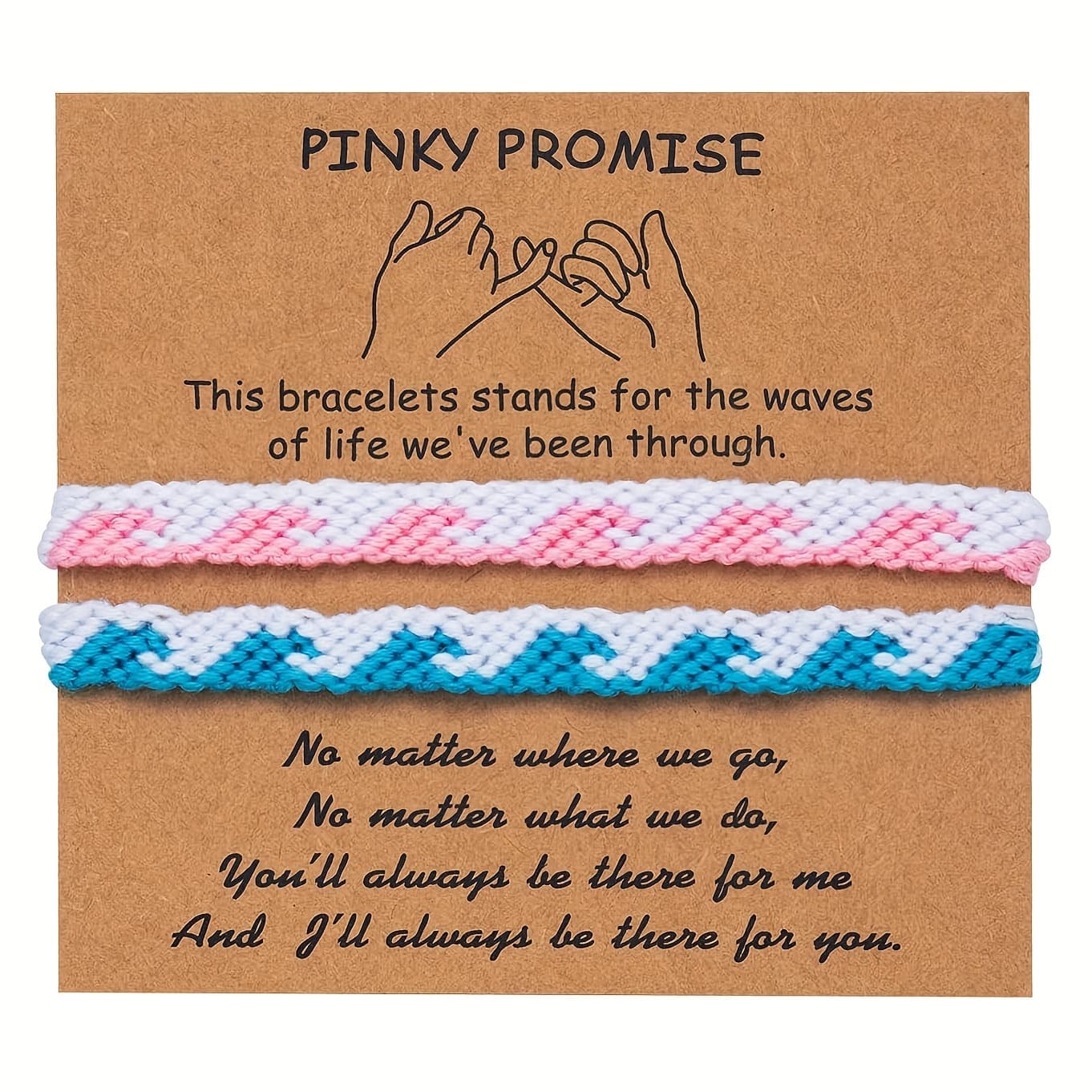 TEMU 2pcs Wave Bracelet For Bestie, Wave Best Friend Friendship Gifts Bracelet For Women Men