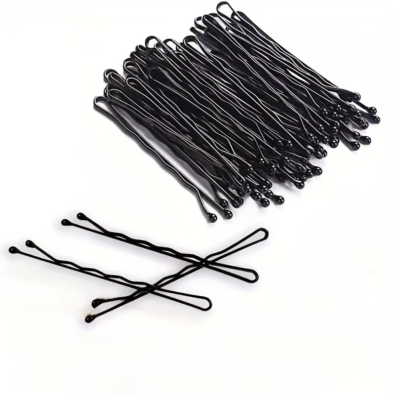 TEMU Set Of 50 Hairpins Designed For Secure Fastening, Suitable For Women, And Hair Salons, Comes With A Transparent Storage Case In Black, Golden, And Brown