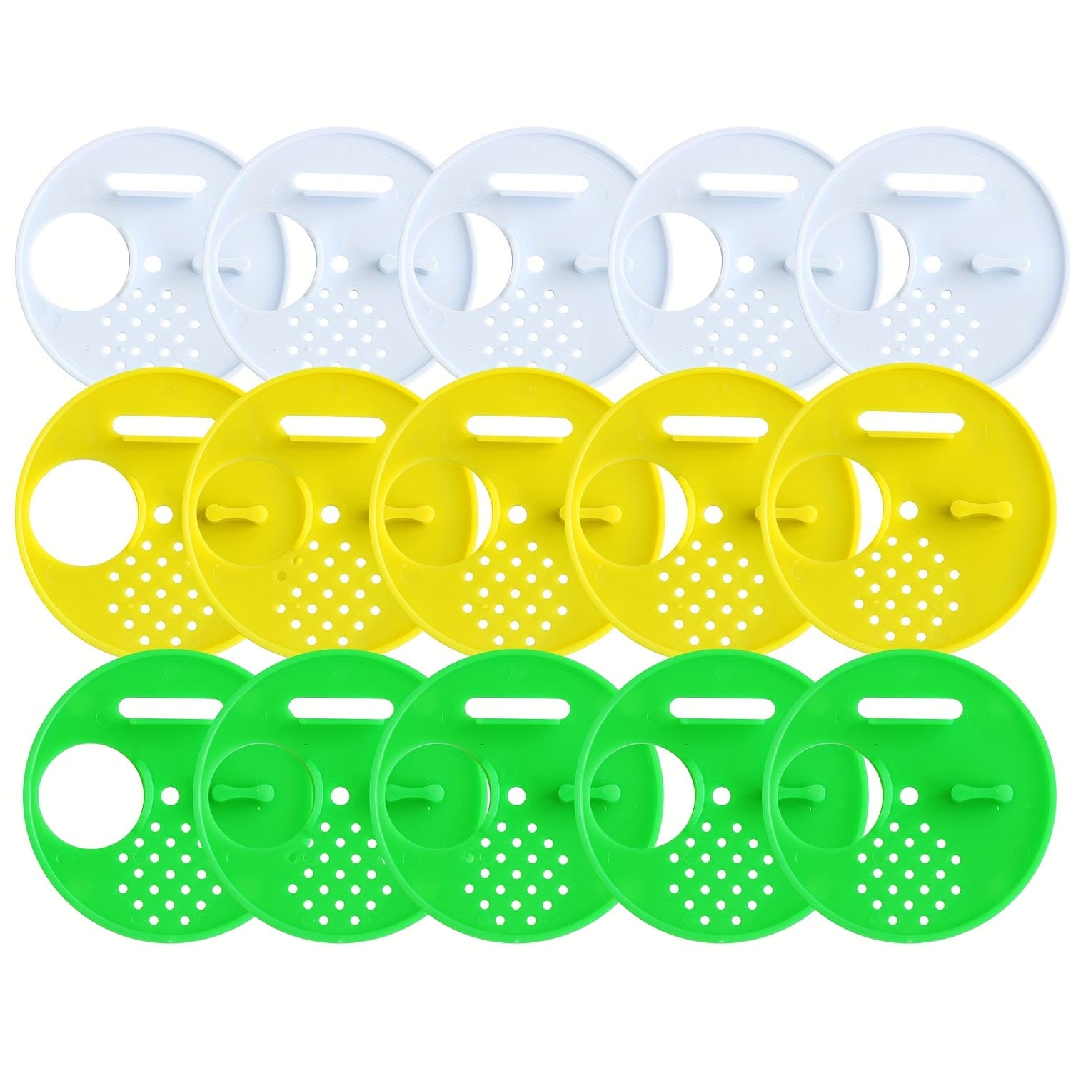 TEMU 15pcs Plastic Beehive Entrance Gates - Round Ventilation Plates For Beekeeping, Ideal For Honeycomb Hives And Nuc Boxes, Beekeeping Essentials | Round Ventilation Plates | Durable Plastic