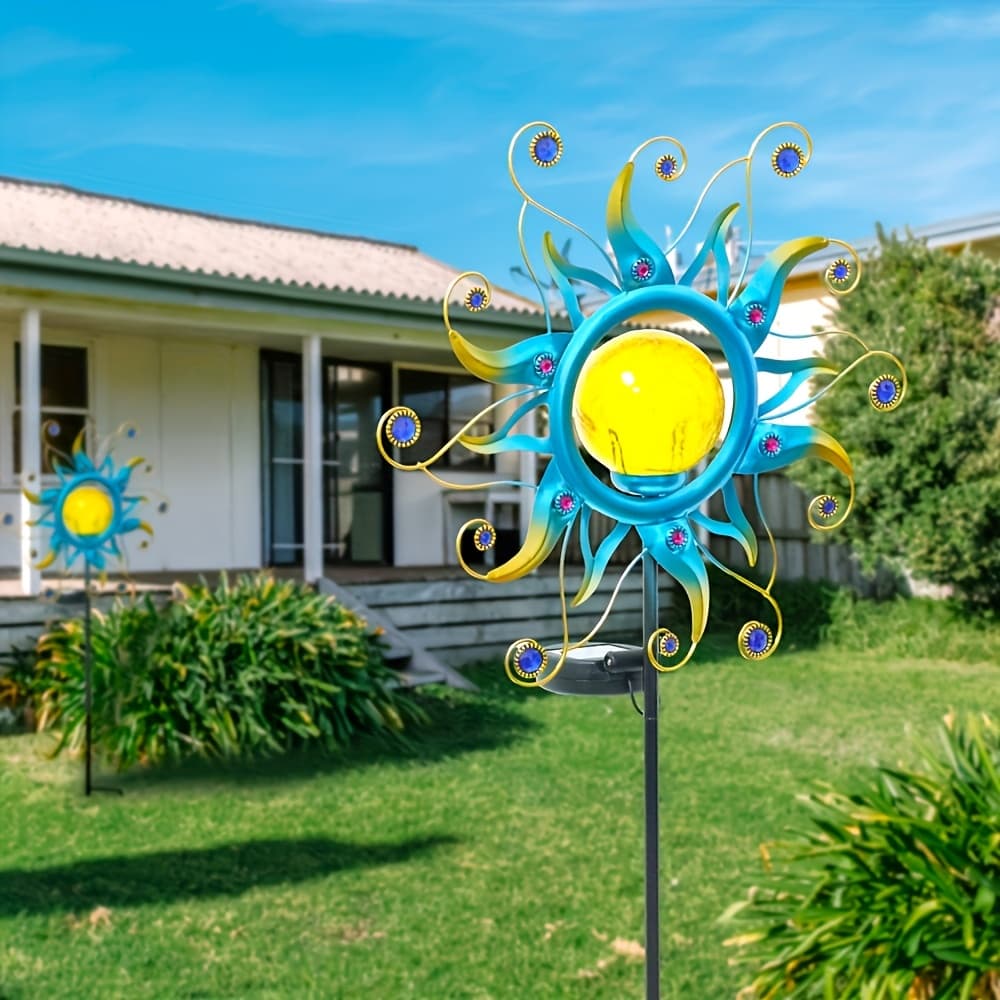 TEMU 1pc Solar Outdoor Lights Garden Lights Outdoor Decorative, Garden Decor For Outside With Vine String Shining Led Lamps Decorative Metal Art For Pathway Lawn Patio Courtyard