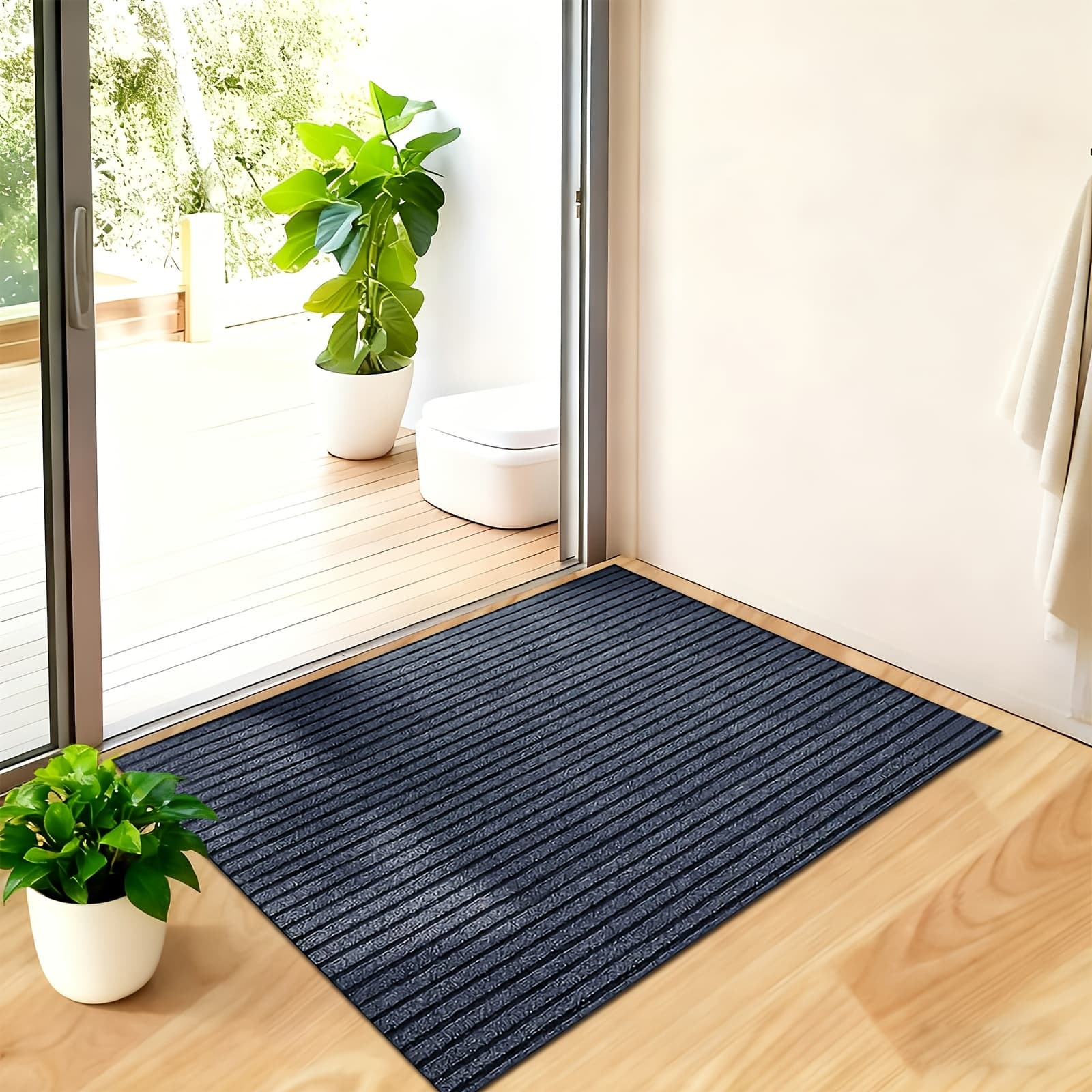 TEMU 1pc Hallway/porch/entry Mat Commercial Mat| Rubber-backed Non-slip Dirt Trapping Pad, Quick Absorbent, Durable & Stain Resistant
